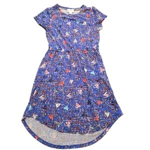 Geometric Print Blue Dress